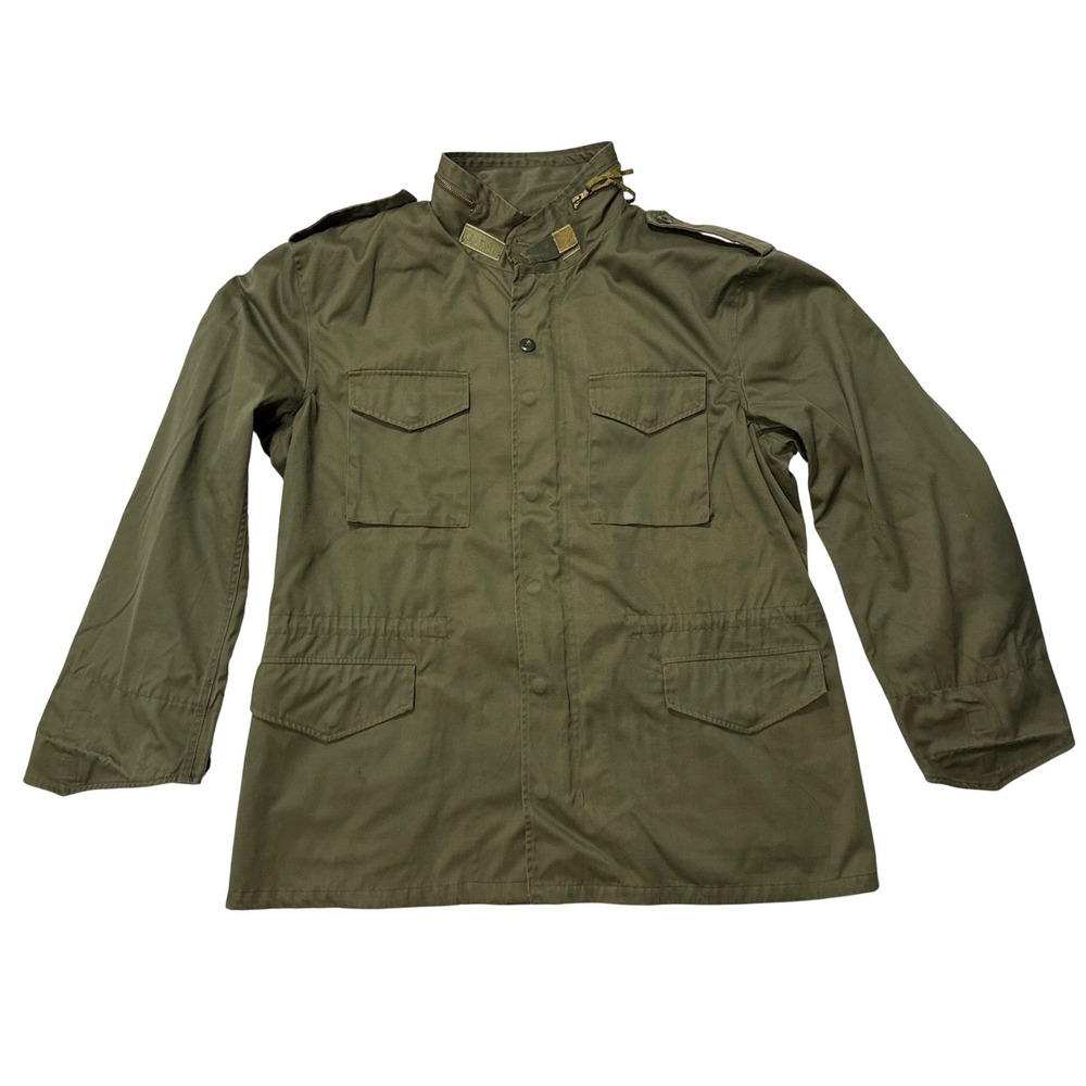 Mens Olive Green M-65 Field Jacket Military Style Utility Coat XL -01